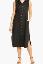 TWO PALMS LINEN SHIRT DRESS