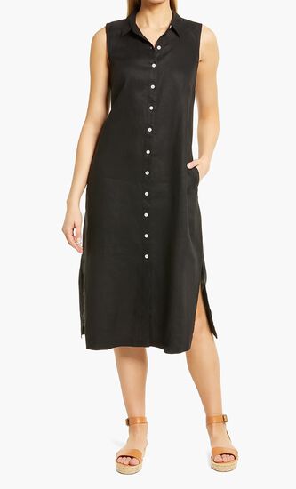 TWO PALMS LINEN SHIRT DRESS