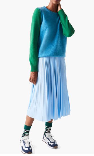 Solid Pleated Skirt