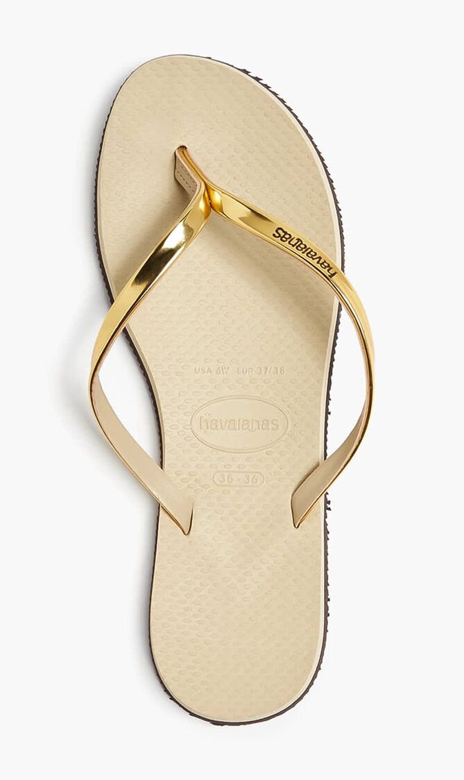 You Metallic Flip Flops