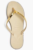 You Metallic Flip Flops