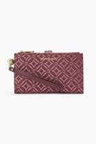 Jet Set Metallic Logo Jacquard Wristlet