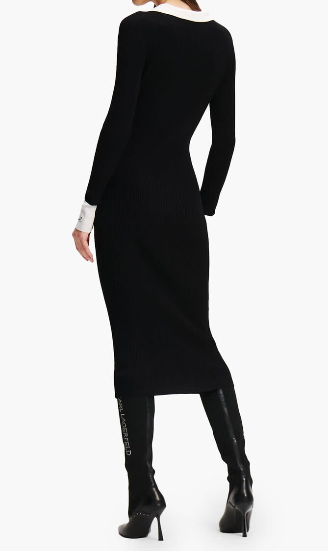 Long Sleeve Polo Knit Dress