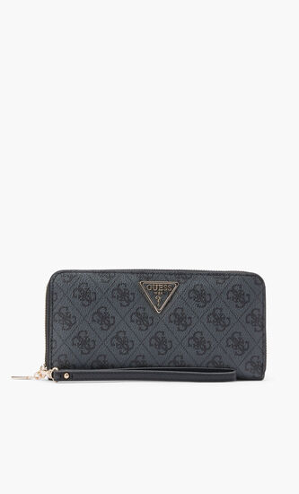LAUREL SLG LARGE ZIP AROUND/COAL LOGO