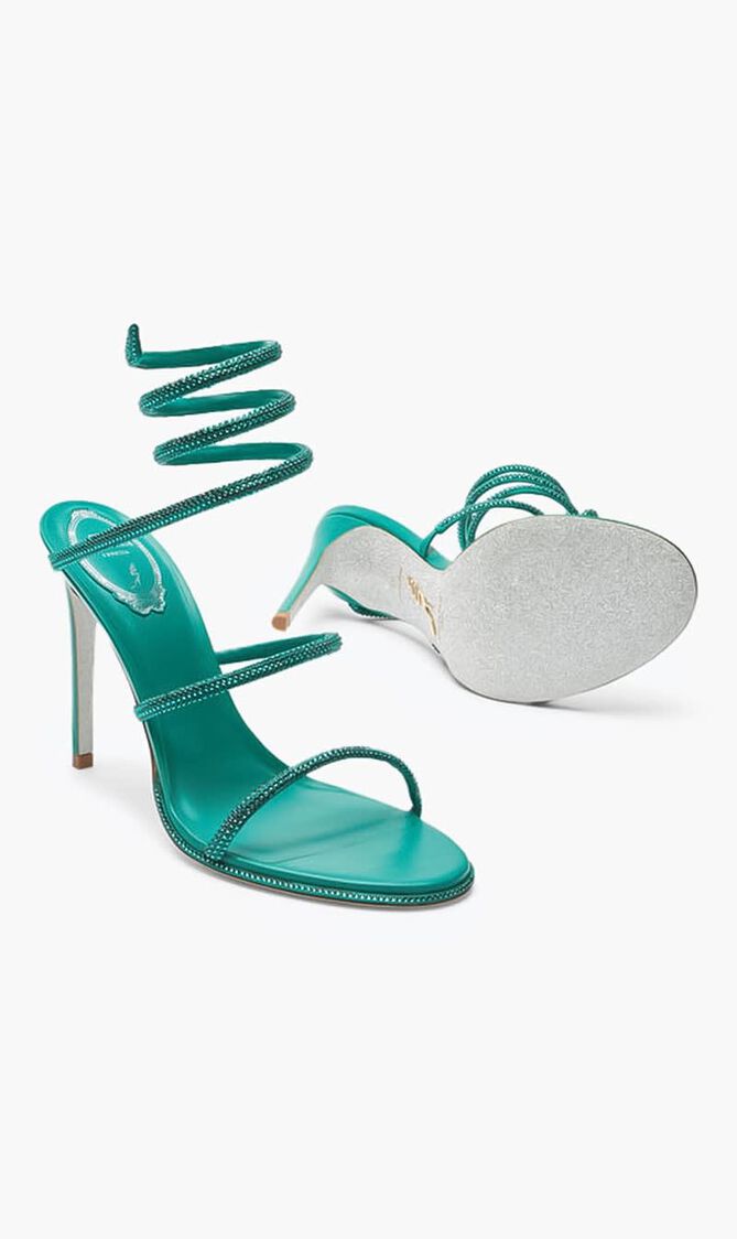Jeweled Cleo Emerald Heels