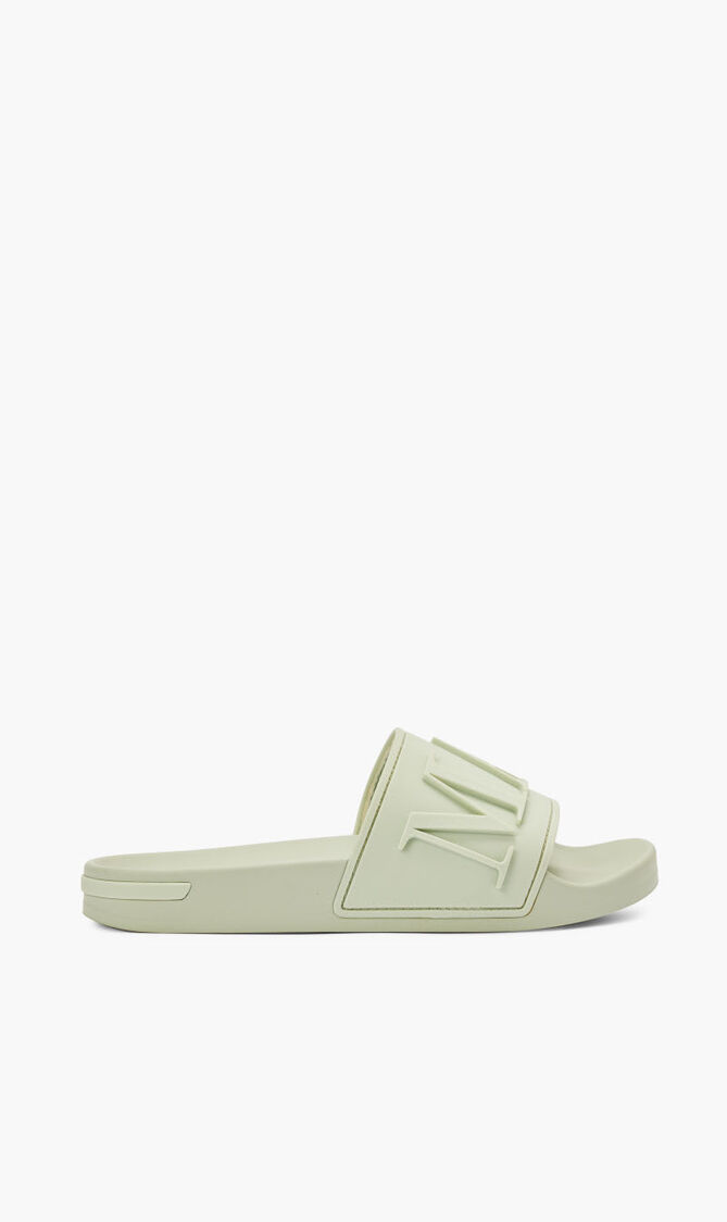 MAL-LET SPLIT LOGO SLIDER MINT WOMENS