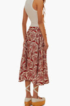 TROPICAL CAMEO OFF WHITE MIDI SKIRT