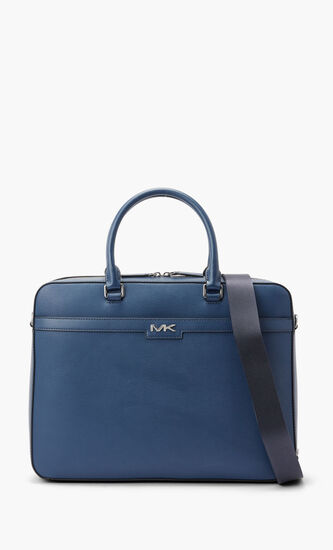 Classic Logo Leather Laptop Bag
