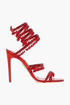 CHANDELIER RED SATIN L SIAM STRASS