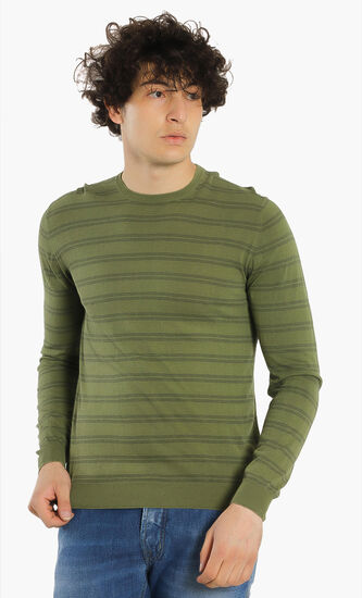 Striped Round Neck Pull Over