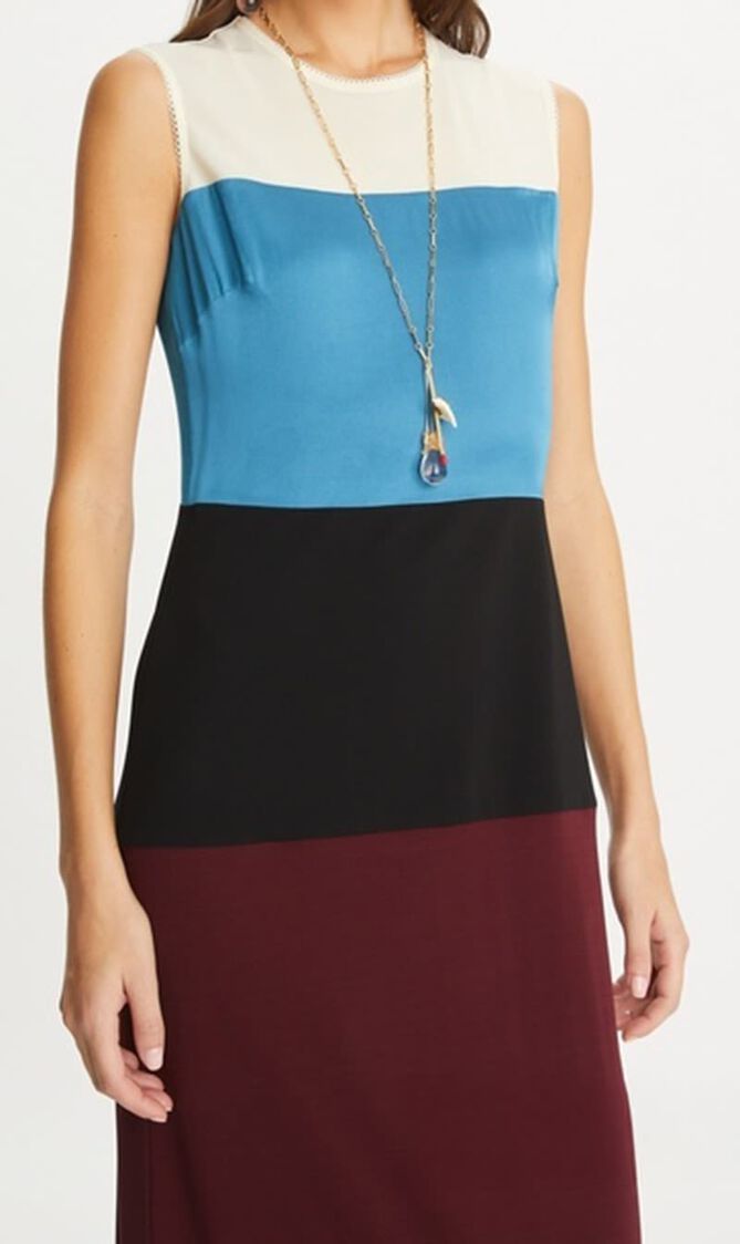 Color Block Wool Dress
