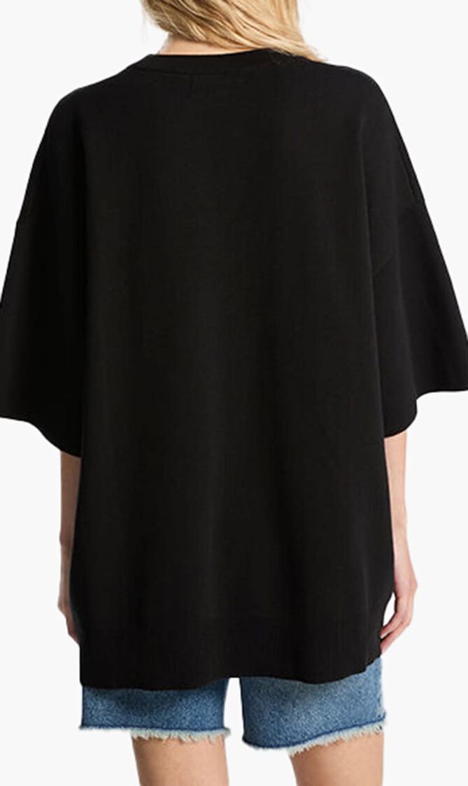 Cotton Short-Sleeve Sweater