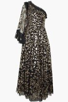 Falling Leaves One Shoulder Ankle Gown