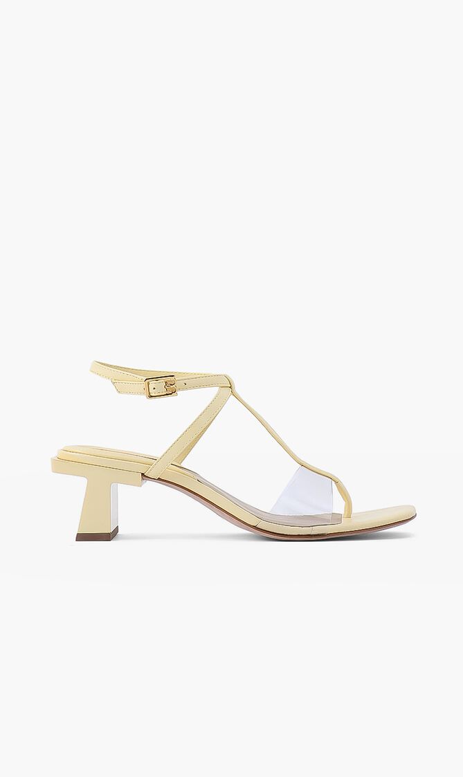 Strappy Lucite Heel Sandal