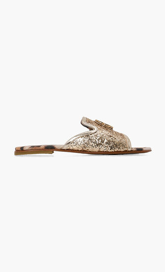 Glitter Leather Mules