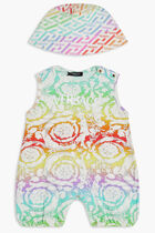 NU GIFT SET 2 PC ROMPER HAT AO MULTICOLOR BAROCCO GRECA