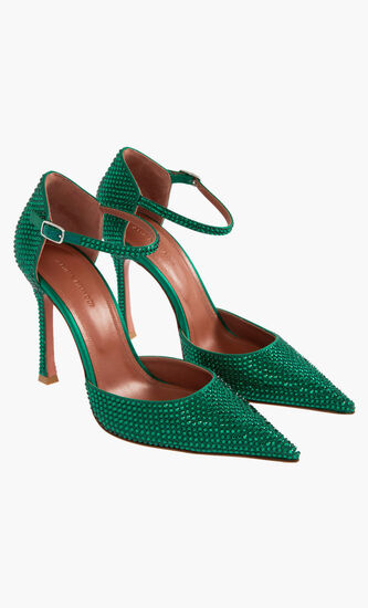Vittoria Rhinestone Open Toe Pumps