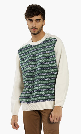 Lacoste L!VE Unisex Jacquard Wool Blend Sweater