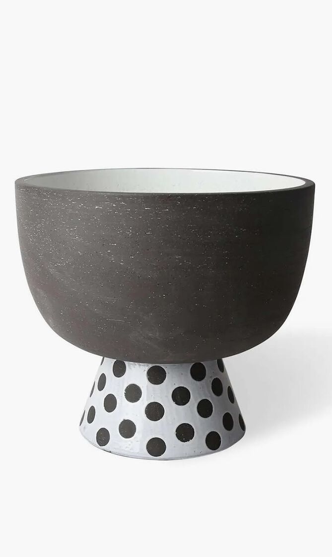 JNR PALM SPRINGS PEDESTAL BOWL - MEDIUM - DOTS