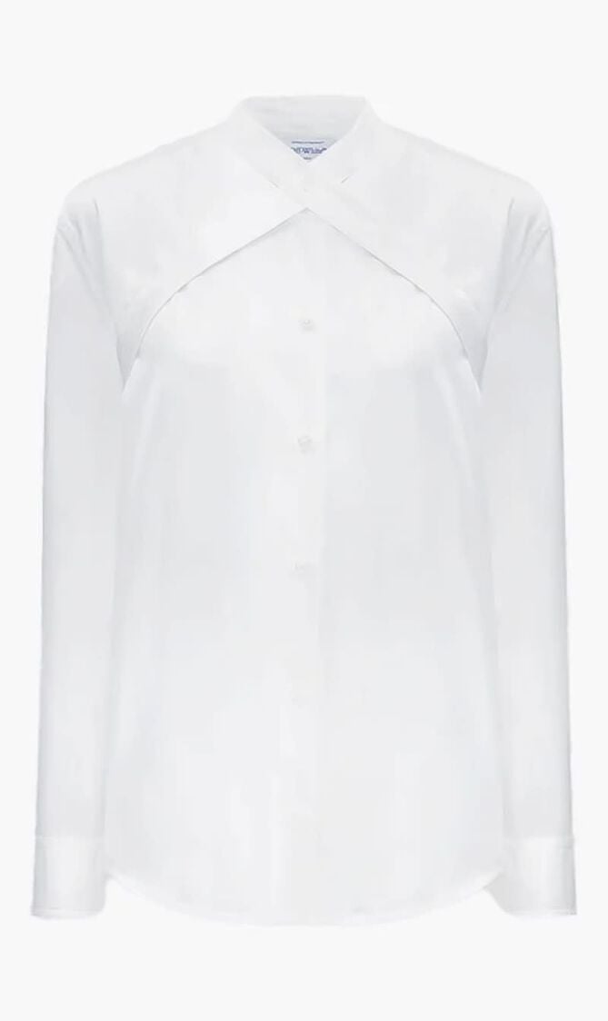 POPLIN CROSS BELT SHIRT WHITE NO COLOR