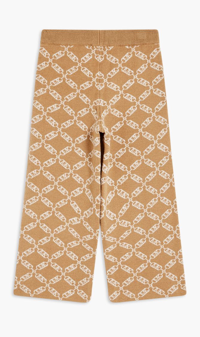 Monogram Pattern Intarsia Knit Trousers