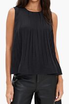 Pleated A Line Crew Neck Top