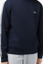 Classic Fit Logo Stripe Flannel Jogger Sweatshirt