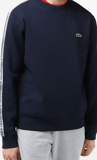 Classic Fit Logo Stripe Flannel Jogger Sweatshirt