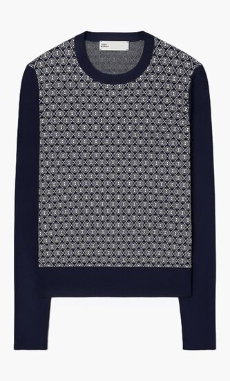 TORY SPORT T MONOGRAM TECH KNIT SWEATER
