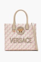 SMALL TOTE FABRIC+CALF LEATHER