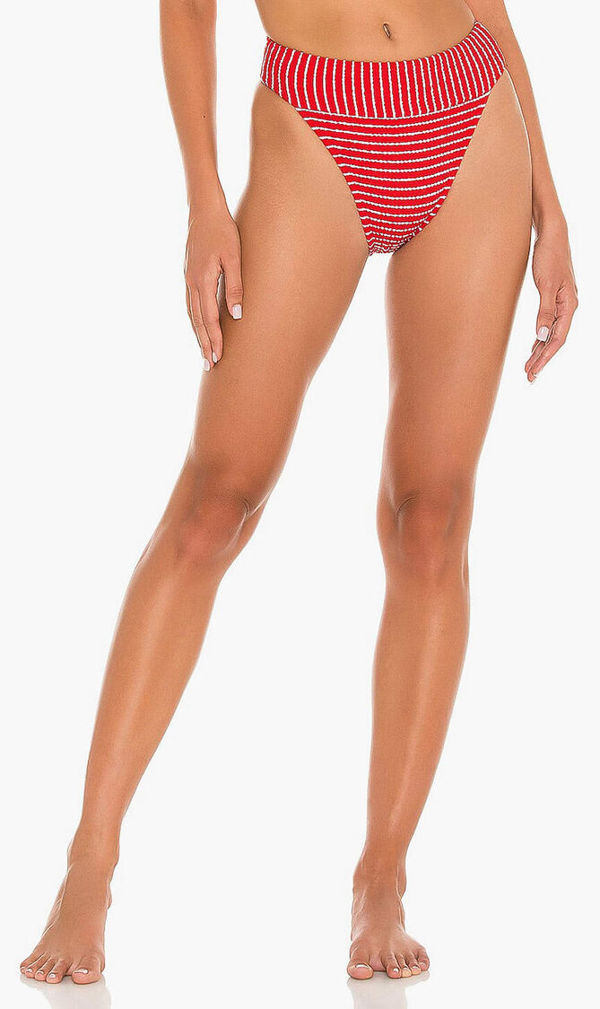 Seaside Stripe Banded High Rise Bikini Bottom