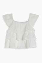 LACE SS TOP WFLOUNCE