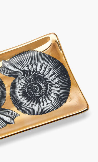 FST RECTANGULAR ASHTRAY CONCHIGLIE GOLD/BLACK/WHITE