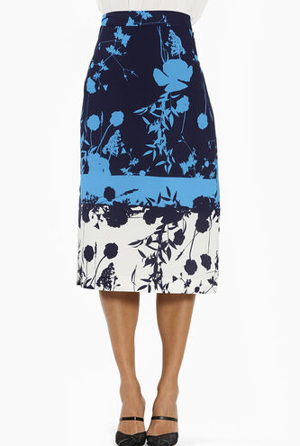 Selaah Bluebell Side Slit Midi Skirt