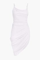 Asymmetric Draped Mini Dress