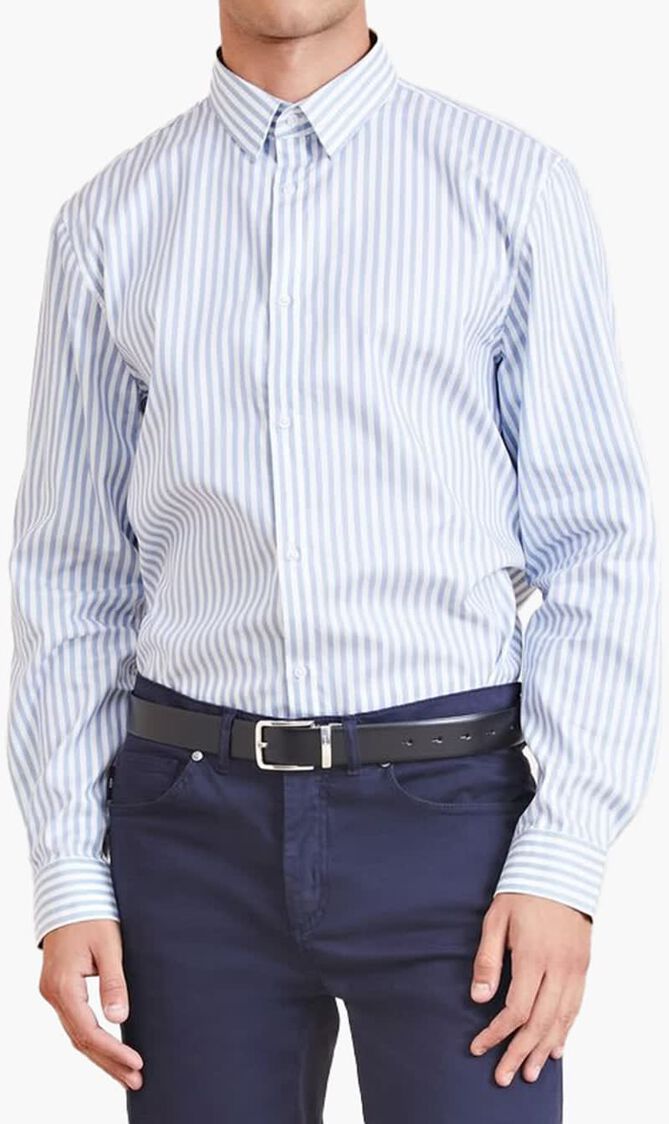 JOE IT COLLAR NOTCHE - DOUBLE FACE STRIPED POPELINE