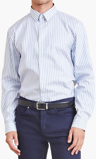 JOE IT COLLAR NOTCHE - DOUBLE FACE STRIPED POPELINE