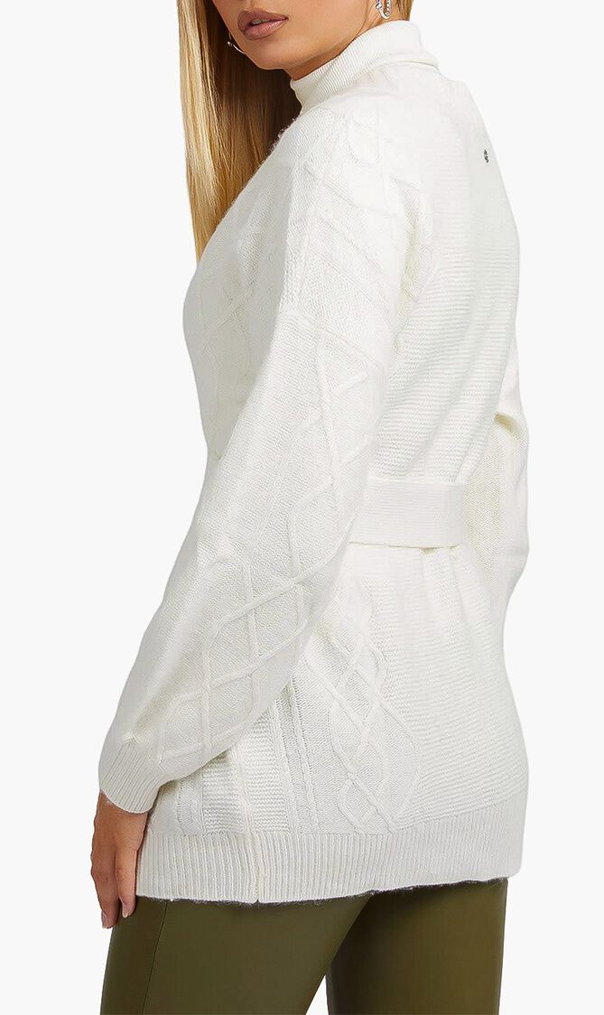 Cable Knit Wool Blend Cardigan