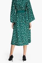 Logo Print Silk Midi Dress