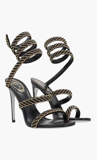 Cleo Embellished Satin Sandals