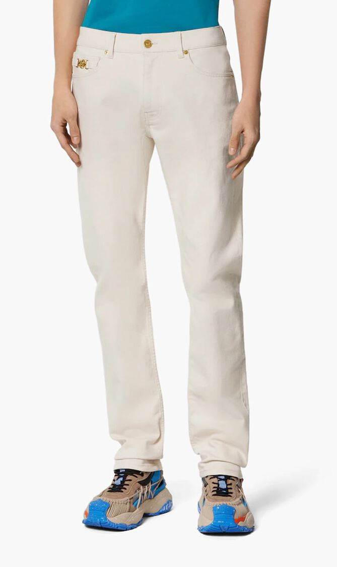 PANT DENIM ECRU STRETCH RINSED DENIM