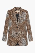Cheetah Print Stretch Crepe Blazer