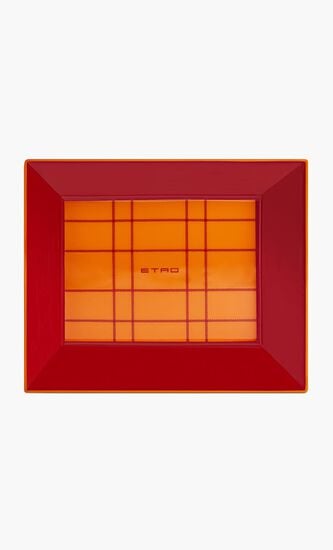 Tartan Trinket Tray Rectangular Small Red
