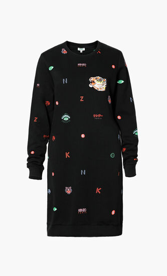 Multi-icon Sweater Dress