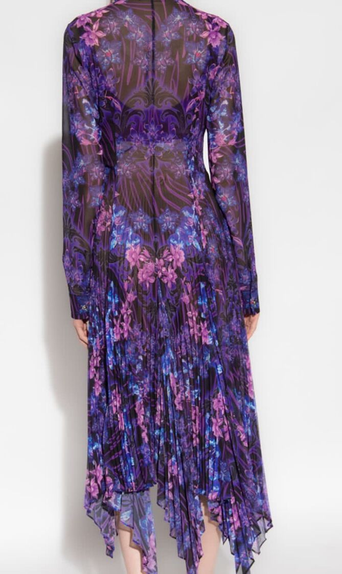 Orchid Barocco Print Midi Shirt Dress