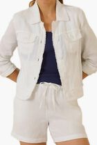 Two Palms Linen Raw-Edge Jacket