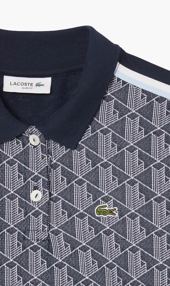 Slim Fit Monogram Jacquard Polo Shirt