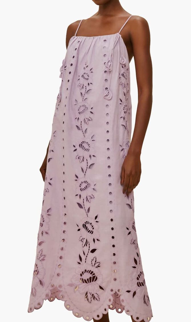LILAC RICHELIEU SLEEVELESS MAXI DRESS