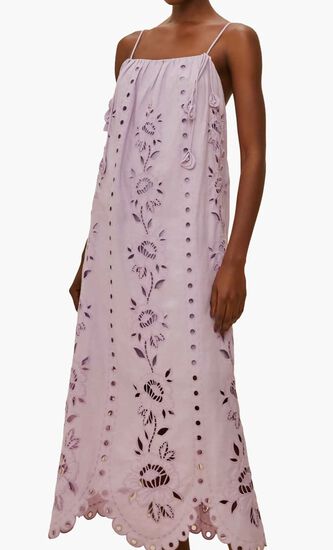 LILAC RICHELIEU SLEEVELESS MAXI DRESS