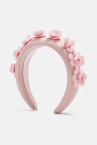PINK SATIN 3D FLOWER HEADBAND